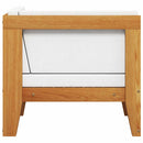 vidaXL elemes tömör akácfa sarokkanapé krémfehér párnákkal