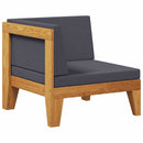 vidaXL elemes tömör akácfa sarokkanapé sötétszürke párnákkal