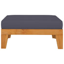 vidaXL elemes tömör akácfa lábtartó sötétszürke párnával