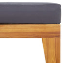 vidaXL elemes tömör akácfa lábtartó sötétszürke párnával