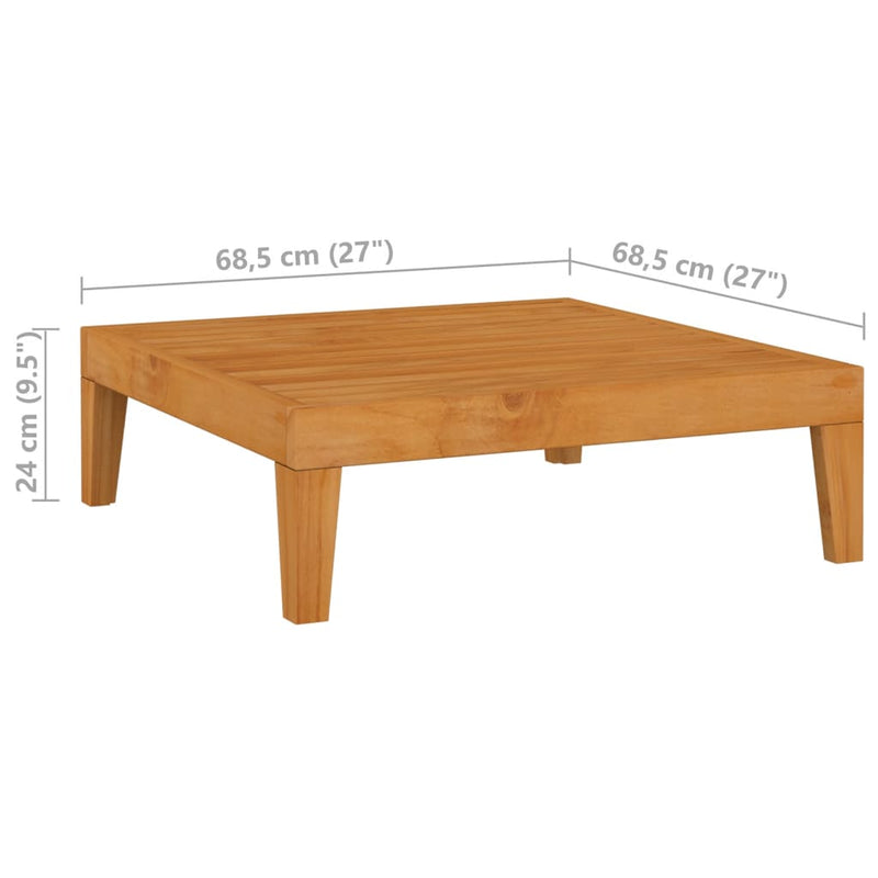 vidaXL tömör akácfa kerti asztal 68,5 x 68,5 x 24 cm
