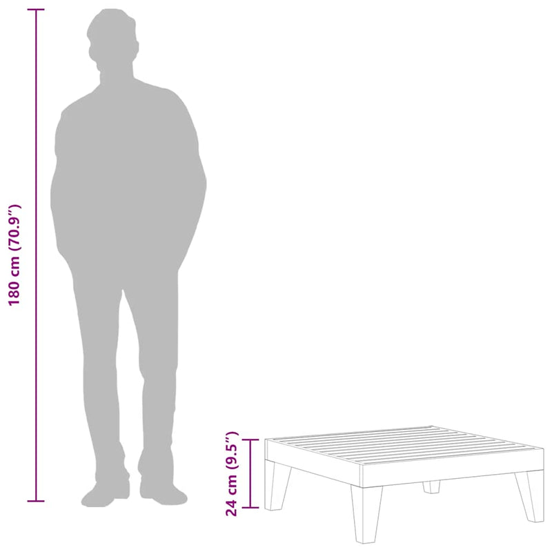 vidaXL tömör akácfa kerti asztal 68,5 x 68,5 x 24 cm