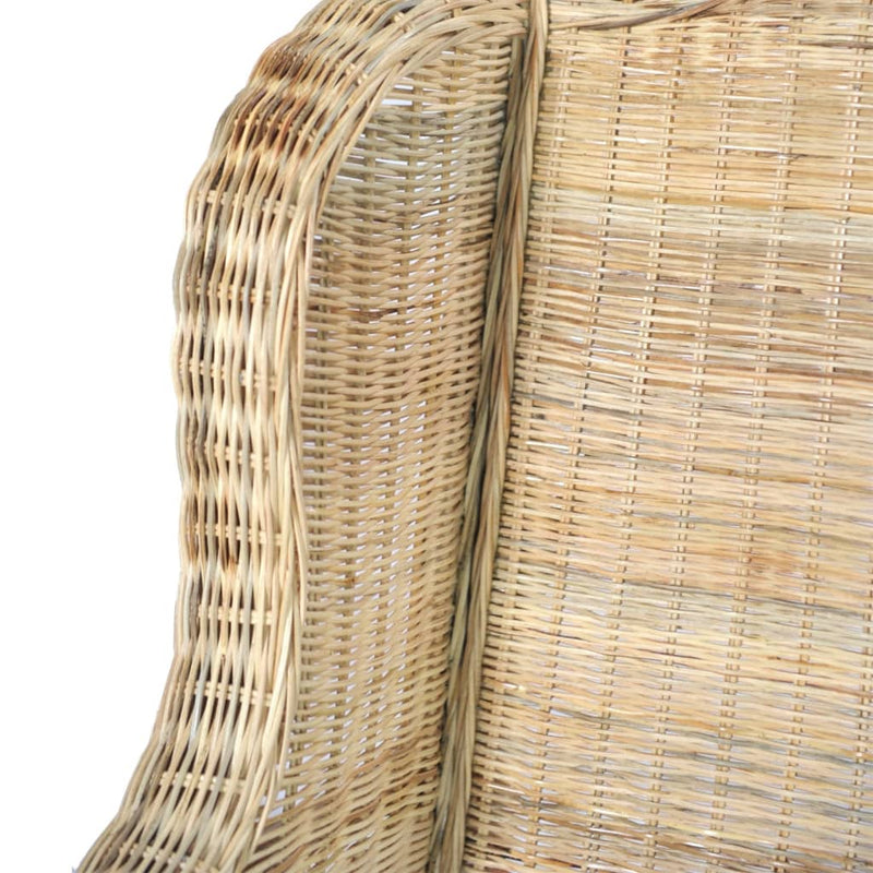 vidaXL natúr rattan és lenvászon kanapé párnával