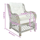 vidaXL szürke természetes rattan és lenvászon kanapé párnával