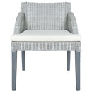 vidaXL szürke természetes rattan étkezőszék párnával