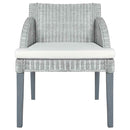 vidaXL 2 db szürke természetes rattan étkezőszék párnával