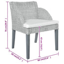 vidaXL 2 db szürke természetes rattan étkezőszék párnával