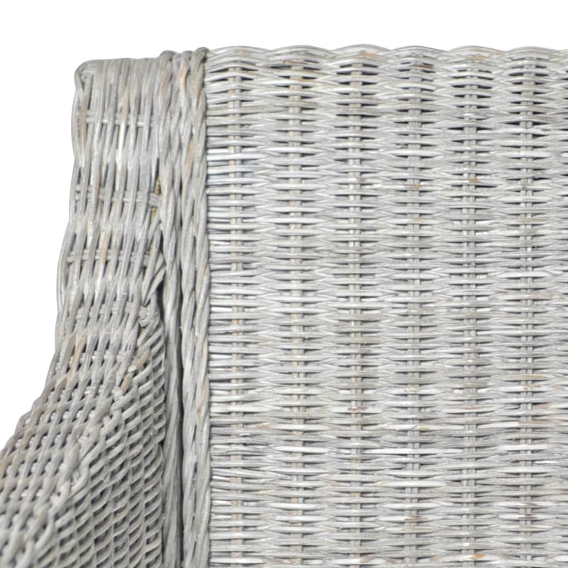 vidaXL szürke természetes rattan étkezőszék párnával