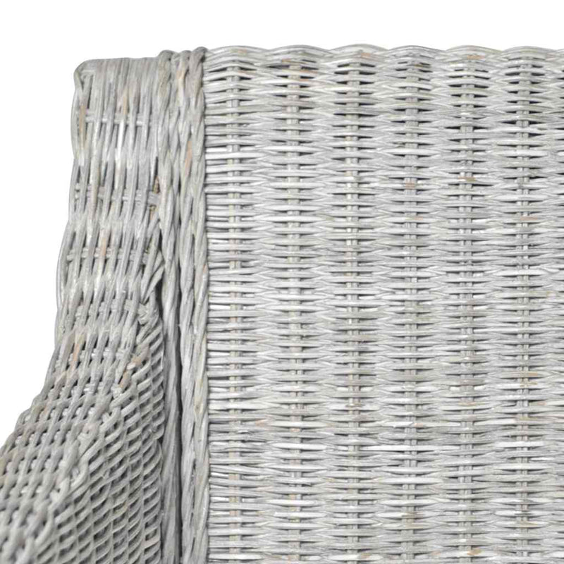 vidaXL 2 db szürke természetes rattan étkezőszék párnával