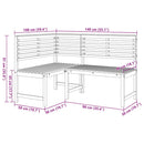 vidaXL tömör akácfa kerti sarokpad 140 cm