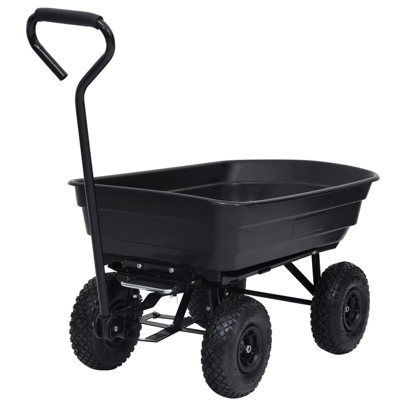 vidaXL fekete kerti kézikocsi 300 kg 75 liter