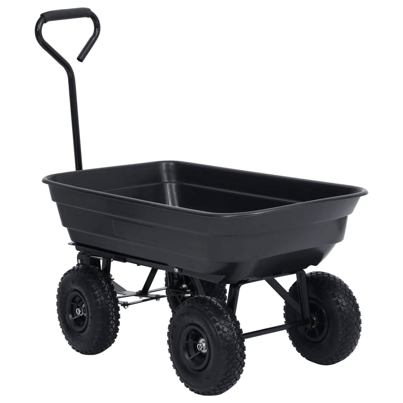 vidaXL fekete kerti kézikocsi 300 kg 75 liter