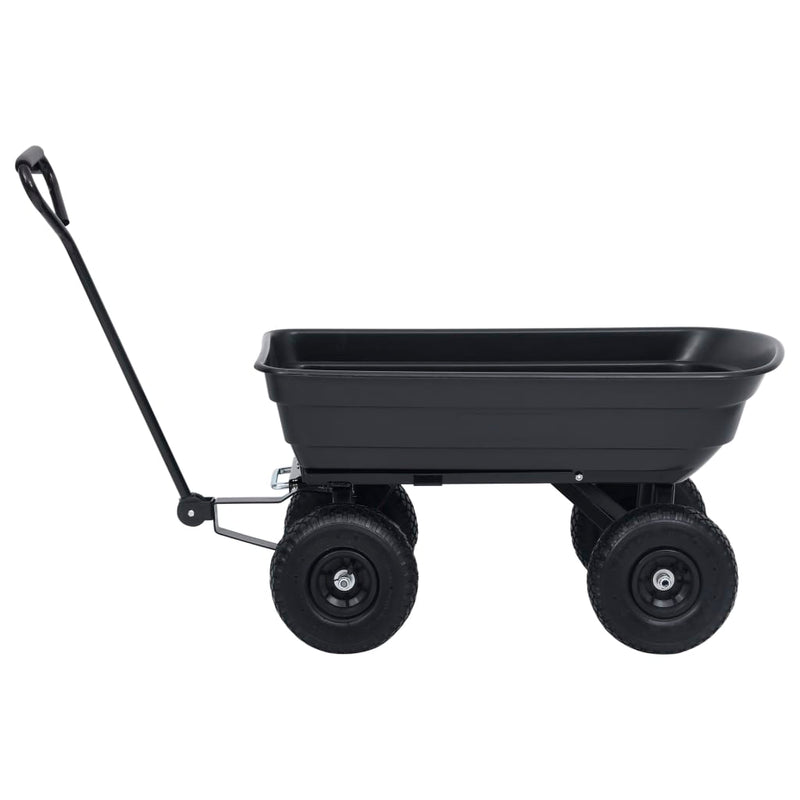 vidaXL fekete kerti kézikocsi 300 kg 75 liter