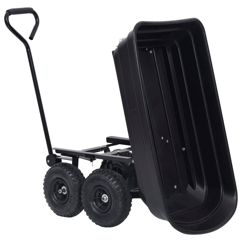 vidaXL fekete kerti kézikocsi 300 kg 75 liter