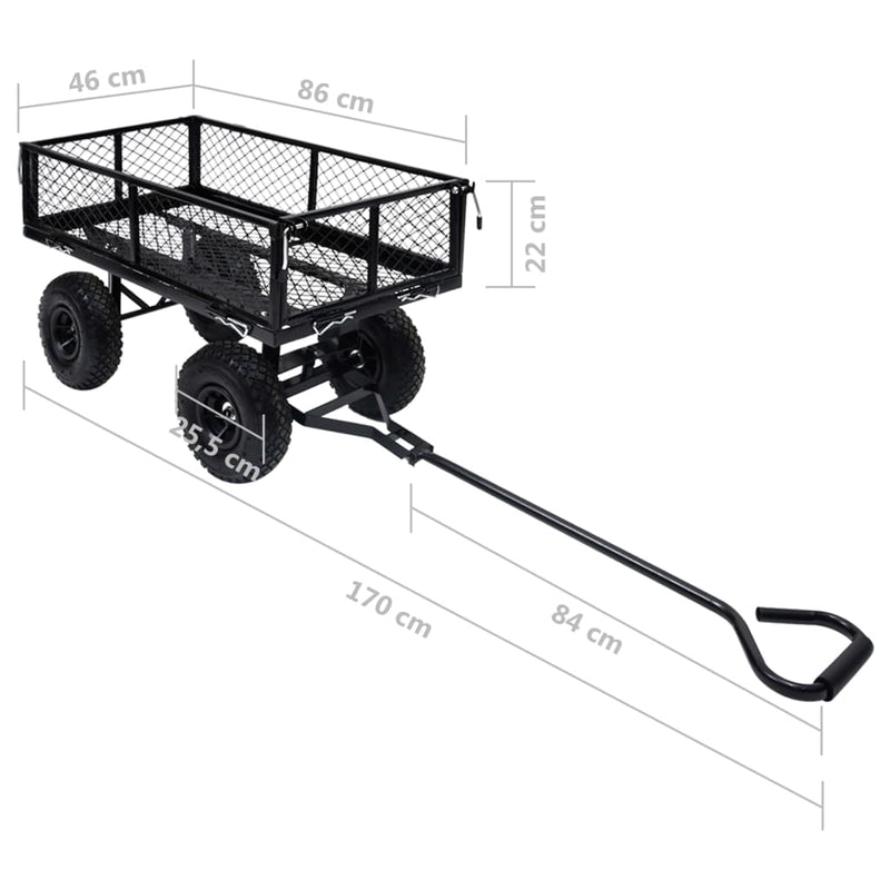 vidaXL fekete kerti kézikocsi 250 kg
