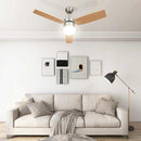 vidaXL világosbarna mennyezeti ventilátor fénnyel/távirányítóval 108cm