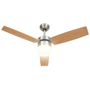 vidaXL világosbarna mennyezeti ventilátor fénnyel/távirányítóval 108cm