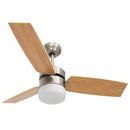 vidaXL világosbarna mennyezeti ventilátor fénnyel/távirányítóval 108cm