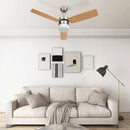 vidaXL világosbarna mennyezeti ventilátor fénnyel/távirányítóval 108cm