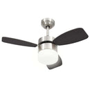 vidaXL sötétbarna mennyezeti ventilátor lámpával/távirányítóval 76 cm