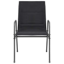 vidaXL 2 db fekete rakásolható acél és textilén kerti szék