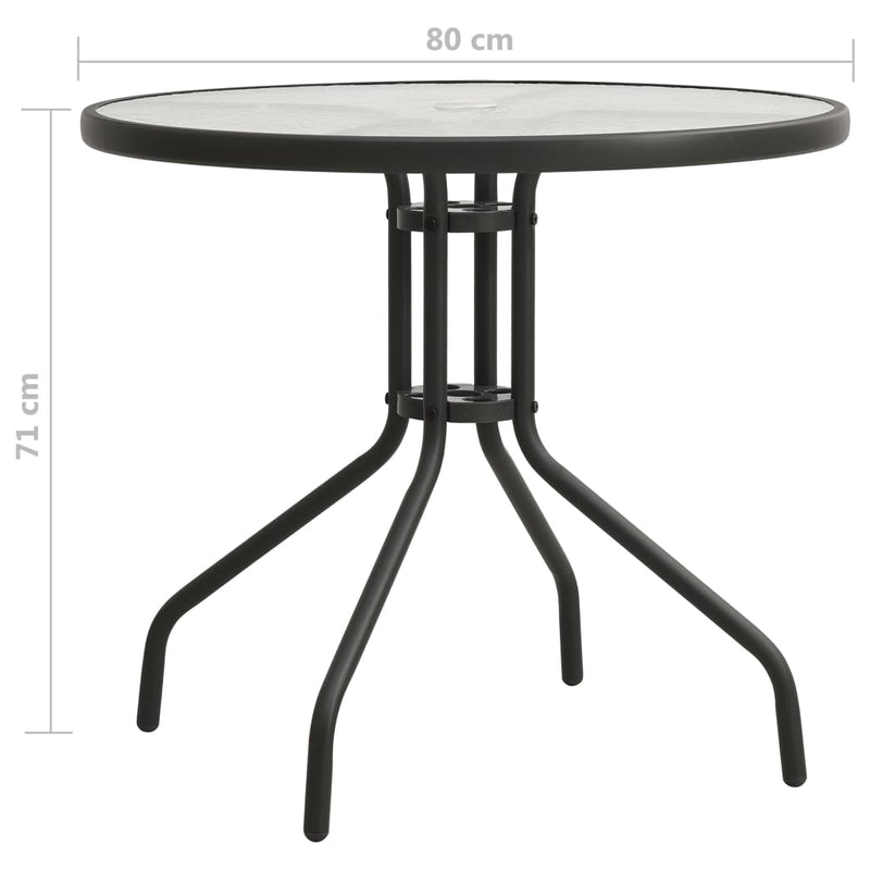 vidaXL antracitszürke acél bisztróasztal Ø70 cm