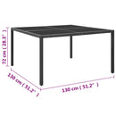 vidaXL atracitszürke acél és üveg kerti asztal 130 x 130 x 72 cm