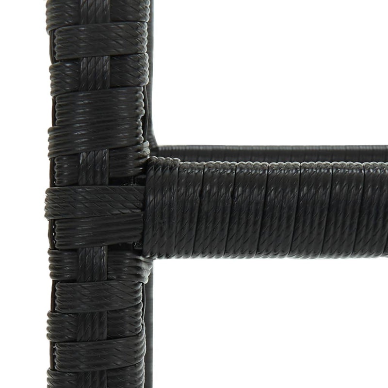 vidaXL 3 db fekete polyrattan bárszék párnával