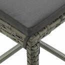 vidaXL 4 db szürke polyrattan bárszék párnával