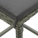 vidaXL 6 db szürke polyrattan bárszék párnával