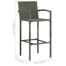vidaXL 4 db szürke polyrattan bárszék
