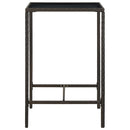 vidaXL barna polyrattan és üveg kerti bárasztal 70 x 70 x 110 cm