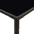 vidaXL barna polyrattan és üveg kerti bárasztal 70 x 70 x 110 cm