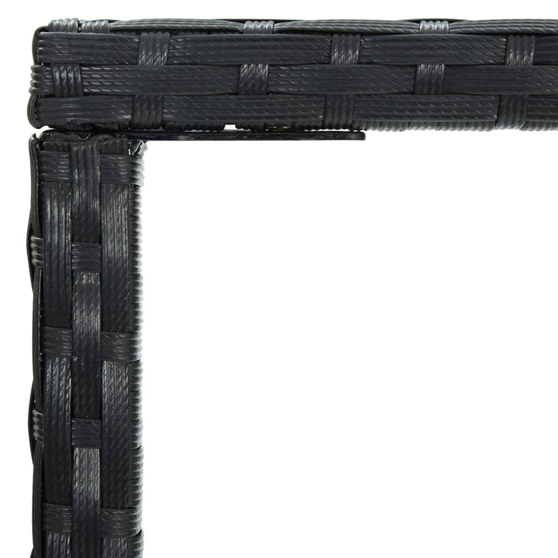 vidaXL fekete polyrattan és üveg kerti bárasztal 70 x 70 x 110 cm