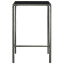 vidaXL szürke polyrattan és üveg kerti bárasztal 70 x 70 x 110 cm