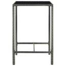 vidaXL szürke polyrattan és üveg kerti bárasztal 70 x 70 x 110 cm