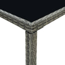 vidaXL szürke polyrattan és üveg kerti bárasztal 130 x 60 x 110 cm