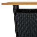 vidaXL fekete polyrattan és tömör akácfa bárasztal 60 x 60 x 110 cm