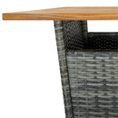 vidaXL szürke polyrattan és tömör akácfa bárasztal 60 x 60 x 110 cm