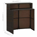 vidaXL barna polyrattan kerti bárasztal 120 x 55 x 110 cm