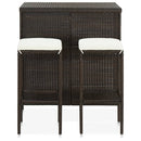 vidaXL 3 darabos barna polyrattan bárszett