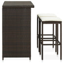 vidaXL 3 darabos barna polyrattan bárszett