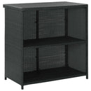 vidaXL 3 részes fekete polyrattan bárszett