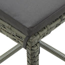 vidaXL 3 részes szürke polyrattan bárszett