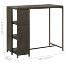 vidaXL barna polyrattan kerti tárolóláda 120 x 60 x 110 cm