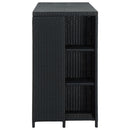 vidaXL fekete polyrattan bárasztal tárolópolccal 120 x 60 x 110 cm