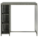 vidaXL szürke polyrattan bárasztal tárolópolccal 120 x 60 x 110 cm