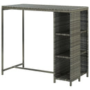 vidaXL szürke polyrattan bárasztal tárolópolccal 120 x 60 x 110 cm
