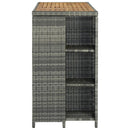 vidaXL szürke polyrattan bárasztal tárolópolccal 120 x 60 x 110 cm