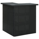 vidaXL fekete polyrattan sarok bárasztal 100 x 50 x 105 cm